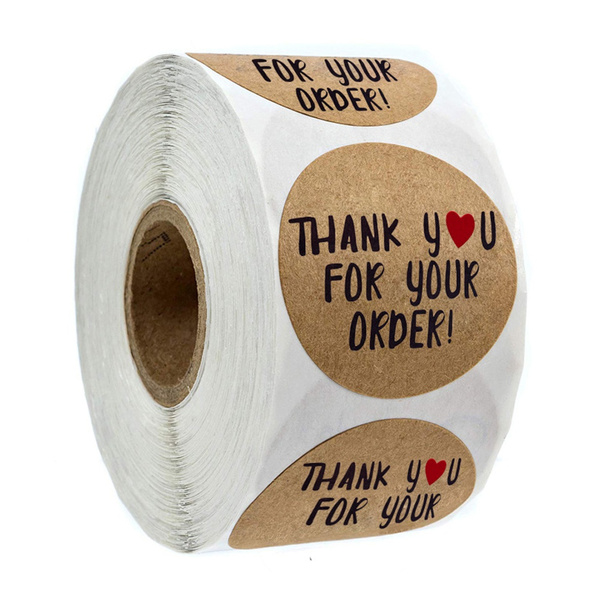 round kraft stickers