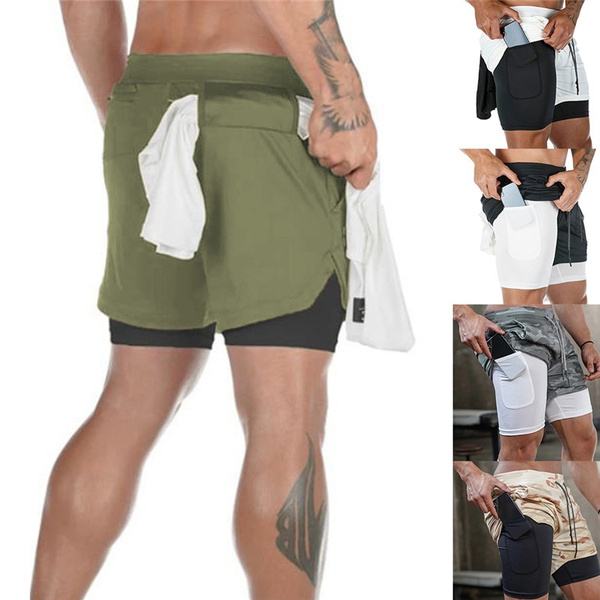 2020 Camo Running Shorts Men 2 In 1 Double Deck Quick Dry Gym Sport Shorts Fitness Jogging Workout Shorts Men Sports Short Pants Wish