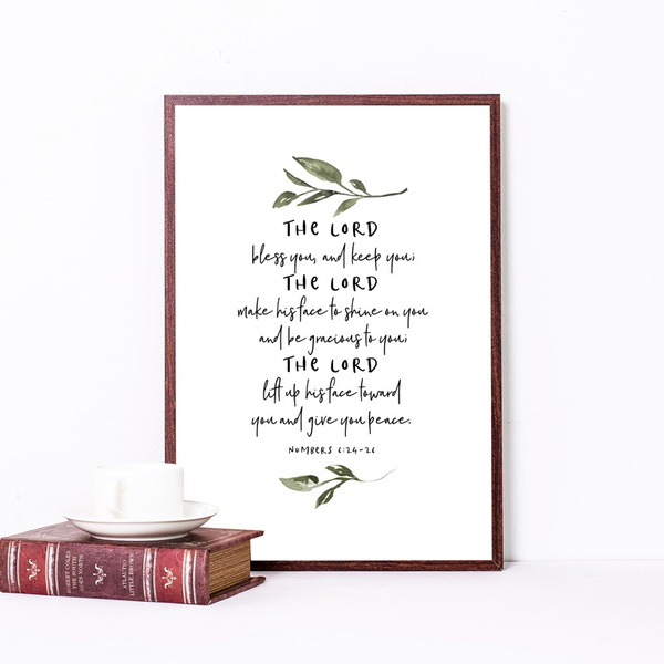 Bible Verse Quote Poster Prints The Lord Bless You and Keep You ...