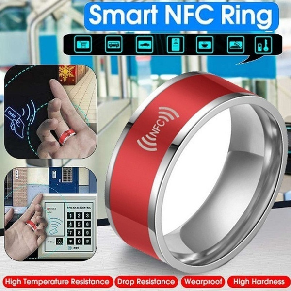 Welling NFC Stainless Steel Phone Chip Dripping Oil Dual Dragon Pattern Smart  Ring Gift - Walmart.com