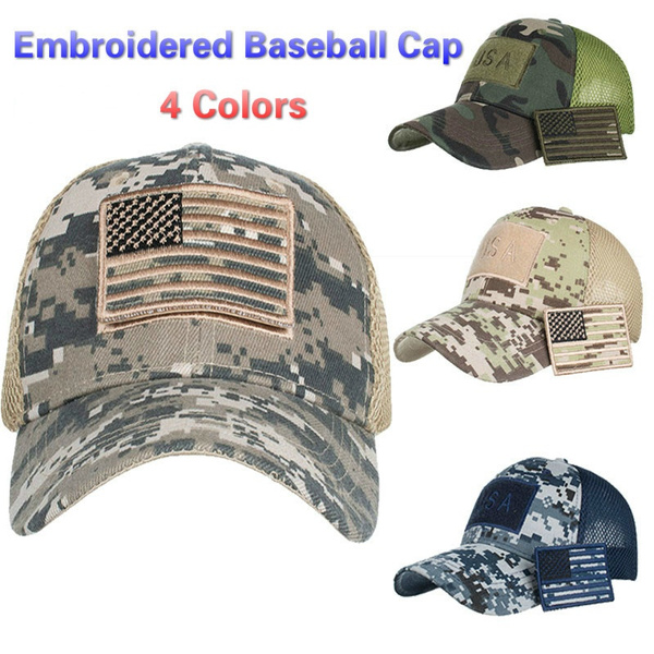 New American Flag Embroidered Baseball Cap Fashion Hip Hop Outdoor Such Hat  Camouflage Baseball Caps Men's Cotton Hats