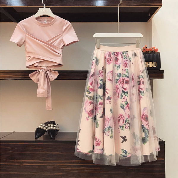 Floral skirt outlet t shirt