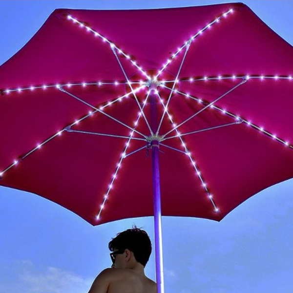Patio Umbrella Lights Cordless Parasol, How To String Lights On Patio Umbrella
