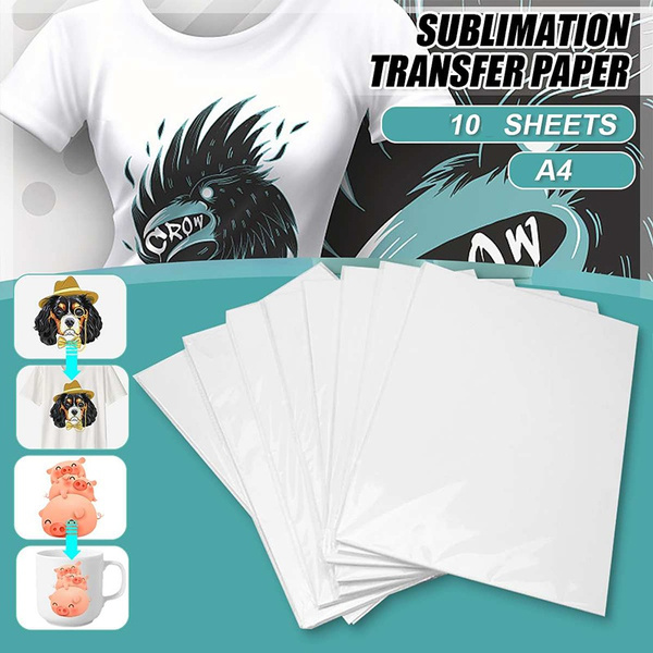 10 Sheets A4 Paper Sublimation Heat Transfer Paper To Print on