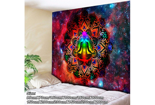 India Mandala Tapestry Wall Hanging Boho Decor Wall Cloth Tapestries  Psychedelic Hippie Night Moon Tapestry Mandala Wall Carpet