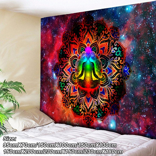 Indian Mandala Tapestry Colorful Wall Hippie Tapestry Boho Decor Wall Cloth  Yoga Mats Bohemian Fabric Galaxy Decor Hanging Tapestries(95cmX73cm/150cmX100cm  /150cmX130cm /200cmX150cm /230cmX150cm /230cmX180cm)