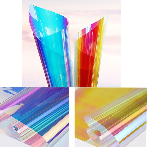 45cmx200cm Chameleon Window Film Rainbow Iridescent Holographic Home window  Vinyl Self-Adhesive Solar Film Glass Decoration, Wish