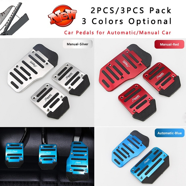 3pcs Car Auto Vehicle Non-slip Pedal Foot Treadle Cover Pad Aluminium BLUE Good