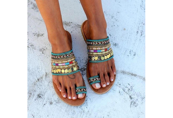 Ethnic boho style toe ring online sandals