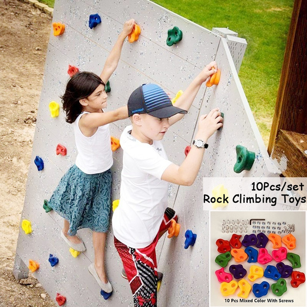 10pcs Plastic Climbing Holds Grips Children Kids Rock Climbing Wall Stones