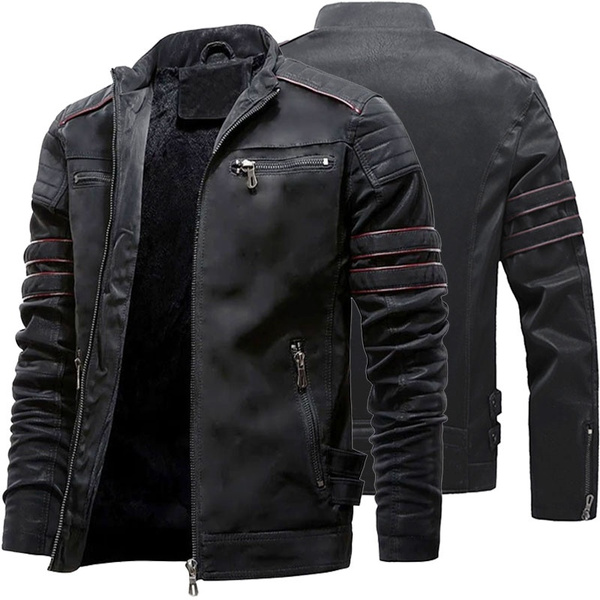Men's Leather Jackets Autumn Winter Motorcycle  Jacket Male Biker Leather Coats