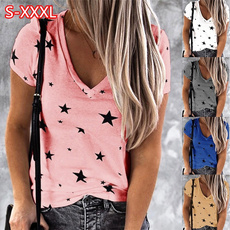 Summer, Printed T Shirts, Star, Clothing for women