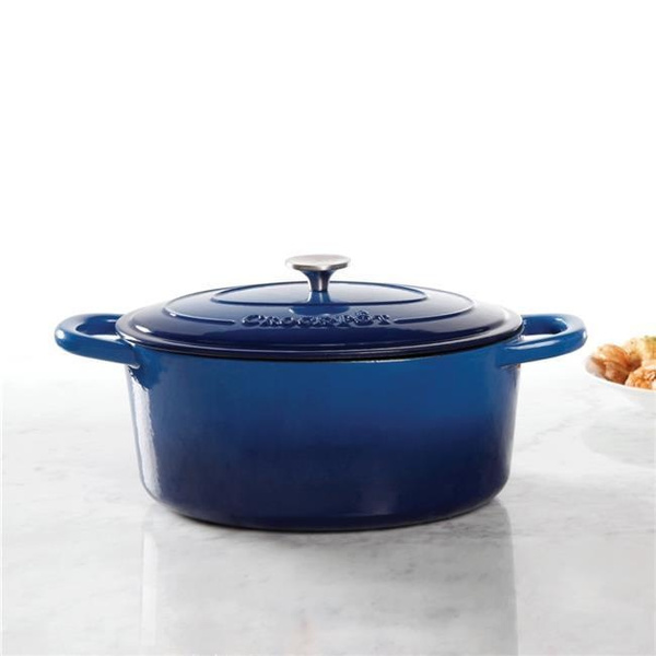 Gibson 69145.02 7 qt Round Dutch Oven Crock Pot, Sappire 