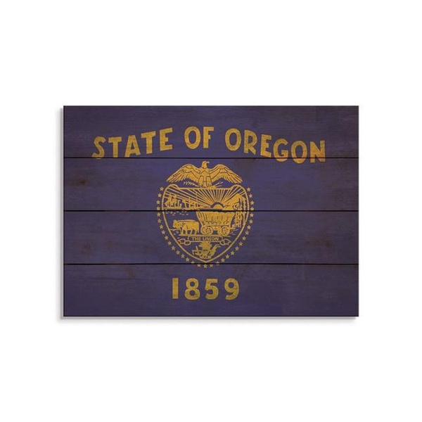 Wile E. Wood FLOR2014 20 x 14 in. Oregon State Flag Wood Art Wish
