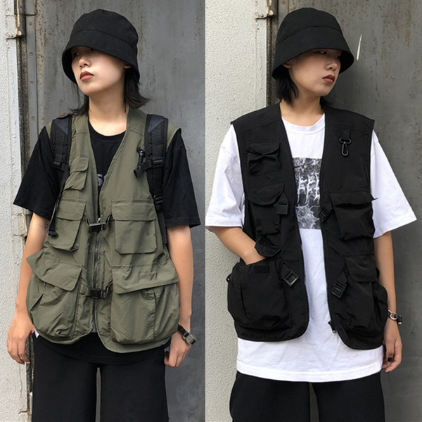 Womens Mens Sleeveless Tactical Jacket Waistcoat Pocket Hunting Fishing Vest Gilet Tank Tops Casual