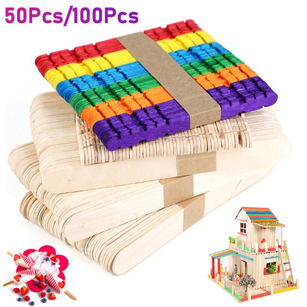 100Pcs Jumbo Wooden Craft Sticks Popsicle Craft Sticks Ice Pop