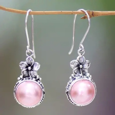 Sterling, pink, earrings jewelry, Dangle Earring
