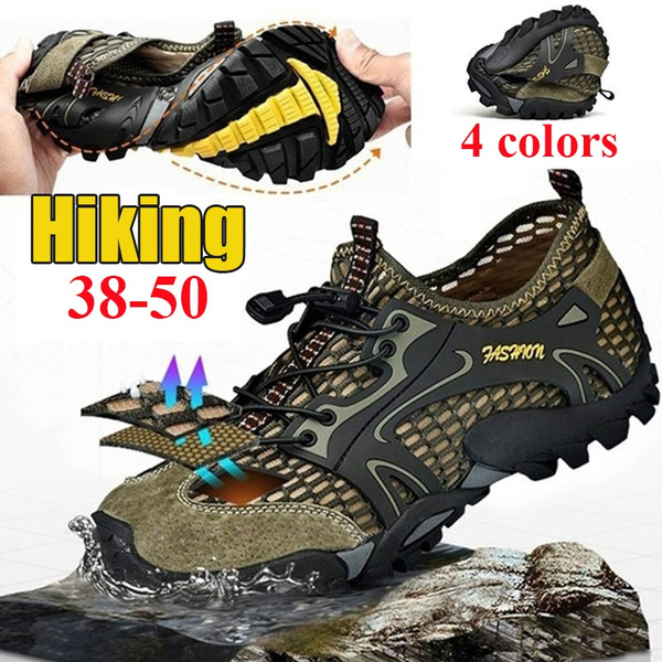 Men's Big Size Hiking Sneakers Outdoor Wading Breathable Non-slip Climbing Shoes 