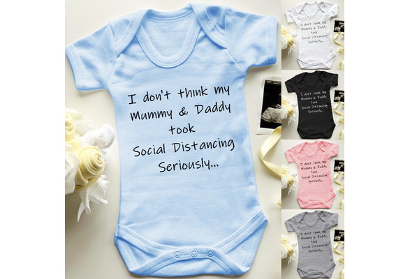 Social Distancing Baby Announcement Onesie Lockdown Baby Bodysuit