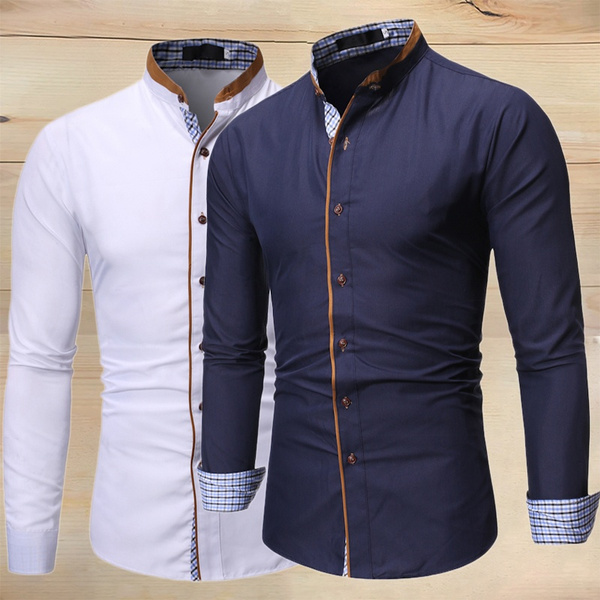 Men's Business Casual Mandarin Collar 