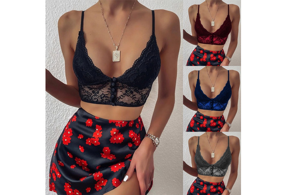 Bras Sexy Lace Bra Bralette Bralet Crop Top Floral Lingerie Soild Color  Comfortable Intimates Ladies Padded Tank Tops From Seein, $26.81