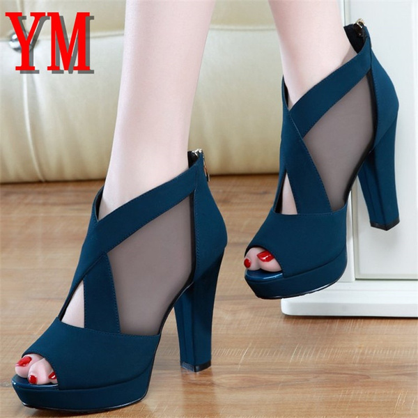 FANGCUN Fashion Jeans Summer Sandals Women Blue Denim Ankle Strap High Heels  Gladiator Sandals Female Sexy Cross Straps Party Shoes-blue,6 :  Amazon.co.uk: Fashion