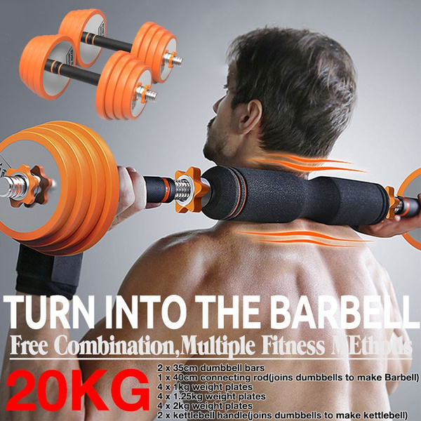 NEW FITNESS 20KG DUMBELLS PAIR OF WEIGHTS BARBELL/DUMBBELL BODY BUILDING SET 