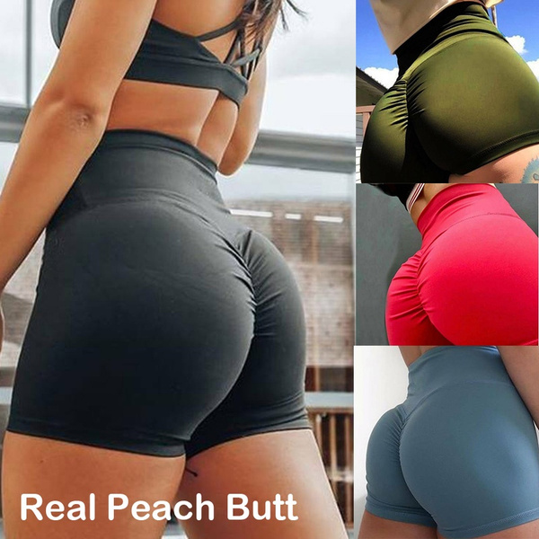 Women's Athletic Shorts High Waisted Yoga Pants Bottom Scrunch Butt Pants  Ruched Yoga Shorts Booty Lifting Leggings Fitness Workout Shorts Sports  Wear