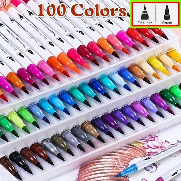 Coloring Markers Pens Set for Adult Coloring Book, 72 Colors Dual Tip Art  Marke