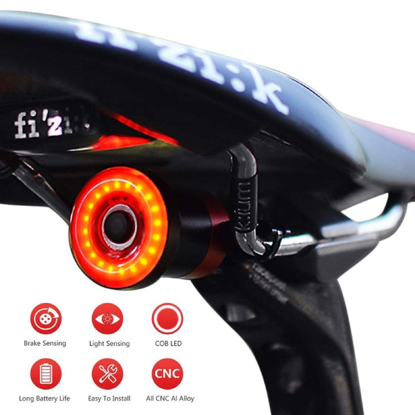 Details about  / Bicycle LED Taillight Seatpost USB Charging Induction Bike Rear Warning Light
