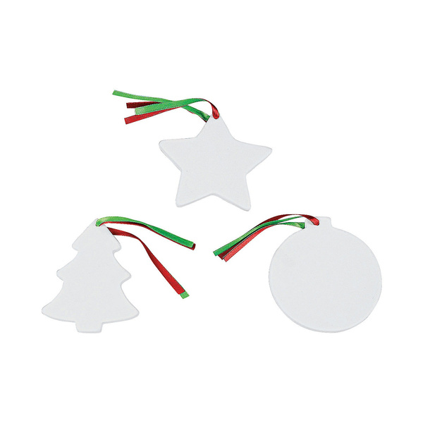 Do It Yourself Christmas Ceramic Ornaments - Craft Kits - 12 Pieces 