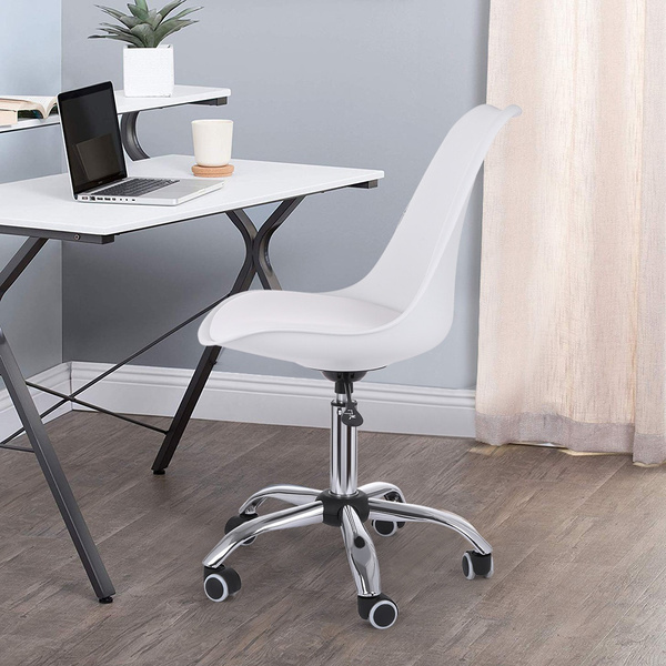 White Armless Office Chair Mid Back Leather Adjustable Height Wish White Armless Office Chair Mid Back, White Armless Office Chair