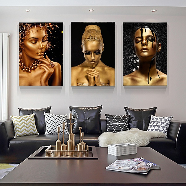 Fashion, art, canvaspainting, gold