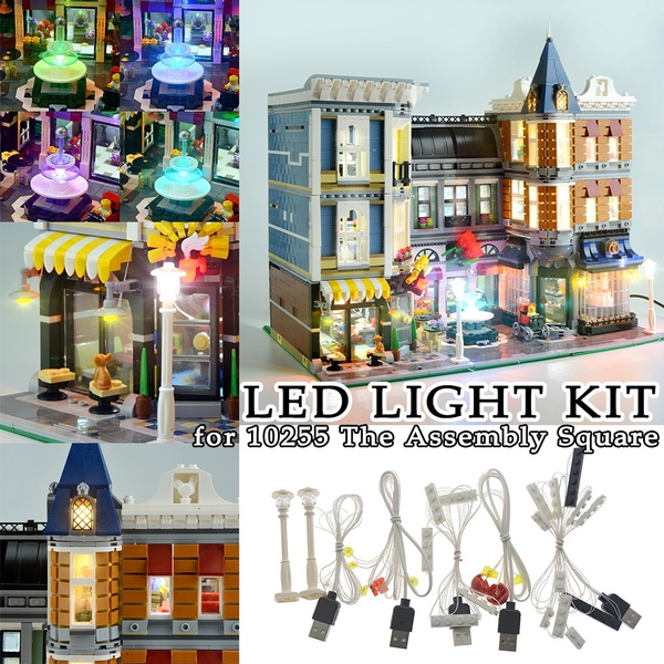 LED Light Kit for Lego 10255 The Assembly Square Decoration Moc Building Blocks Toys Bricks Decorative Lights USB Interface