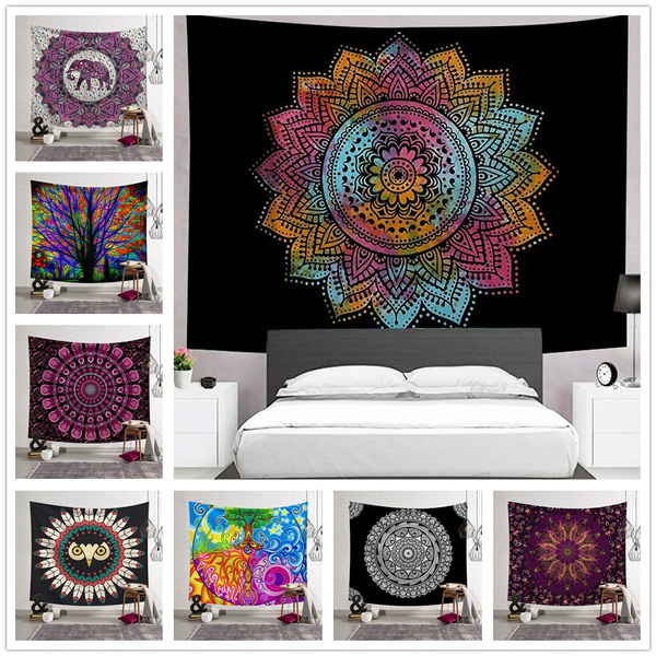 Large Mandala Bohemian Indian Bedspread Throw Wall Hanging Hippie Cover Tapestry 