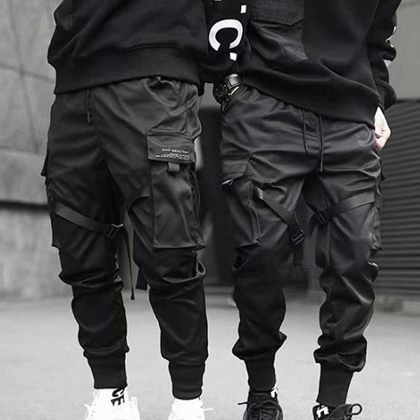 black pocket joggers