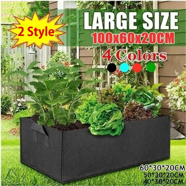 Raised Fabric Garden Bed Planter Flower Grow Bag Elevated Outdoor Vegetable Box 