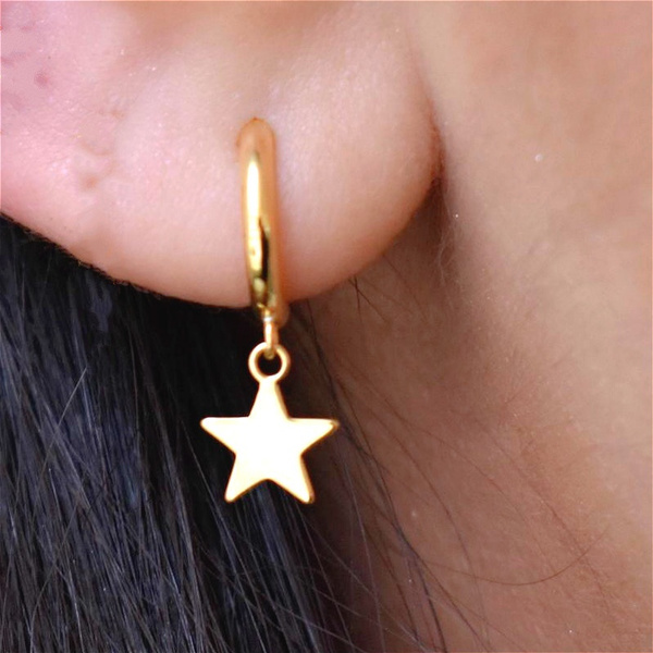 Dainty Star Hoop Earrings