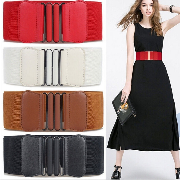 Fashion Women's Wide Leather Waist Belt for Dress Ladies Female