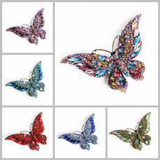 butterfly, brooches, Pins, Rhinestone