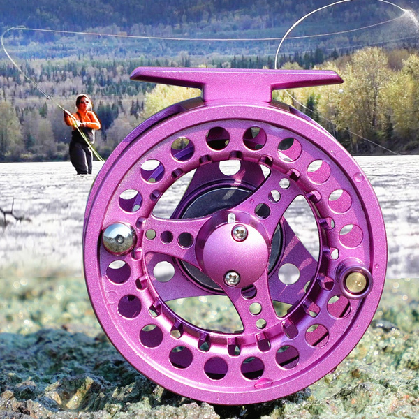 Sougayilang Pink Fly Reel 5/6 WT Freshwater Women Aluminum Fly Fishing Reel  Tackle