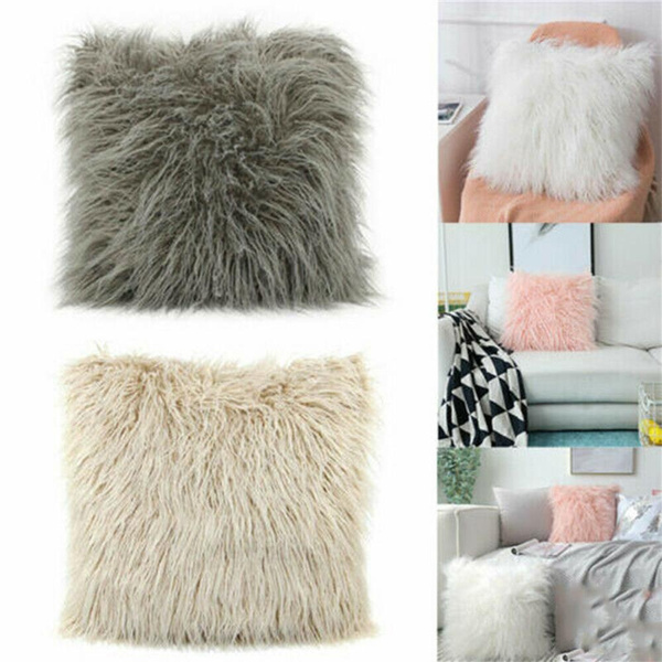 Large white 2024 fluffy cushions