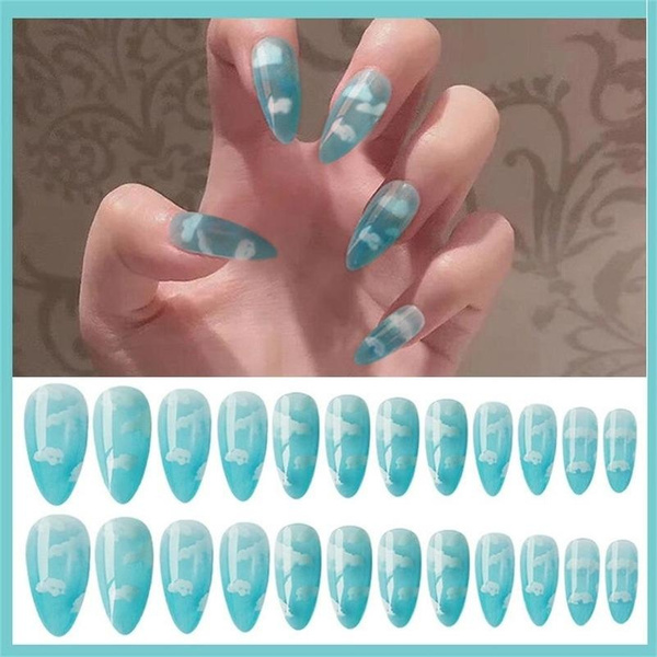 wallpapers Blue Cloud Acrylic Nails wish