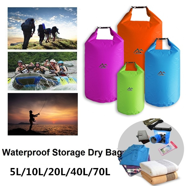 5L/10L/20L/40L/70L Outdoor Portable Waterproof Dry Bag Storage Sack  Waterproof Floating Dry Gear Bags for  Boating,Camping,Kayaking,Beach,Rafting,Hiking And Fishing