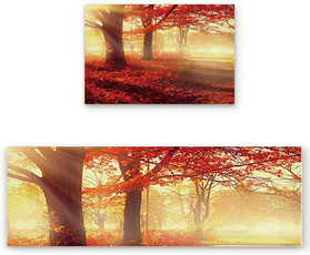 leaves, Kitchen & Dining, kitchenfloormat, floormatsset
