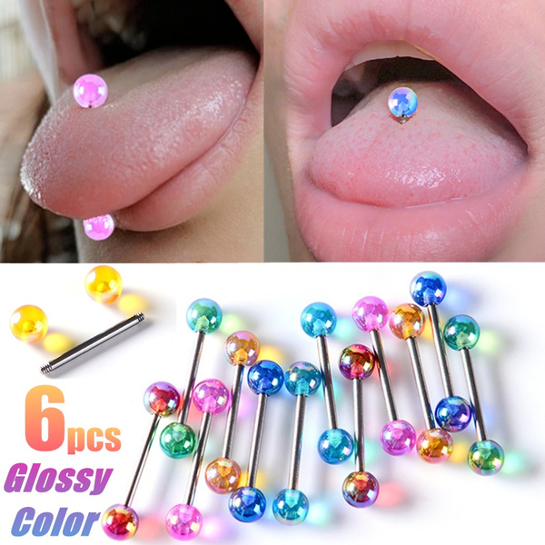 Tongue piercing store earrings