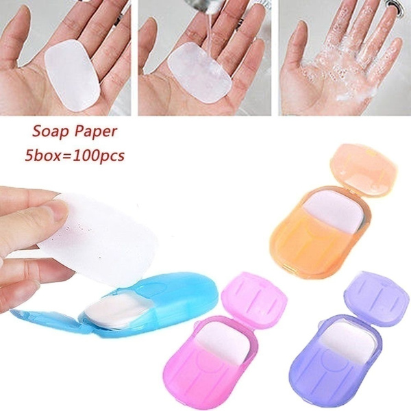 Foaming Soap Flakes Washing Hand Paper Slice Sheets Travel Portable 100pcs  