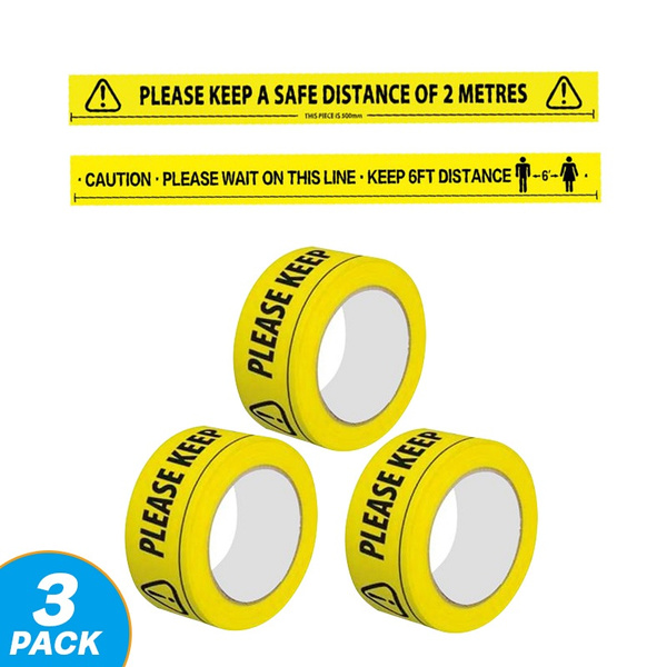 2 Metres Social Distancing Floor Stickers Adhesive Floor Marker Tape Roll Safety