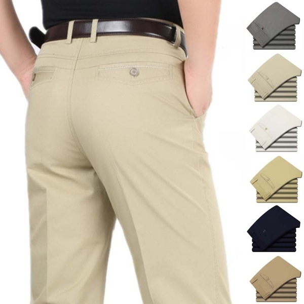 Haggar IronFree Premium Khaki SlimStraight Fit FlatFront Pants Heather  Gray  Mens Pants