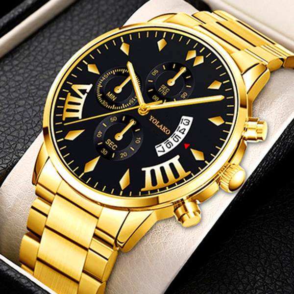 Gold watch mens sale hot sale